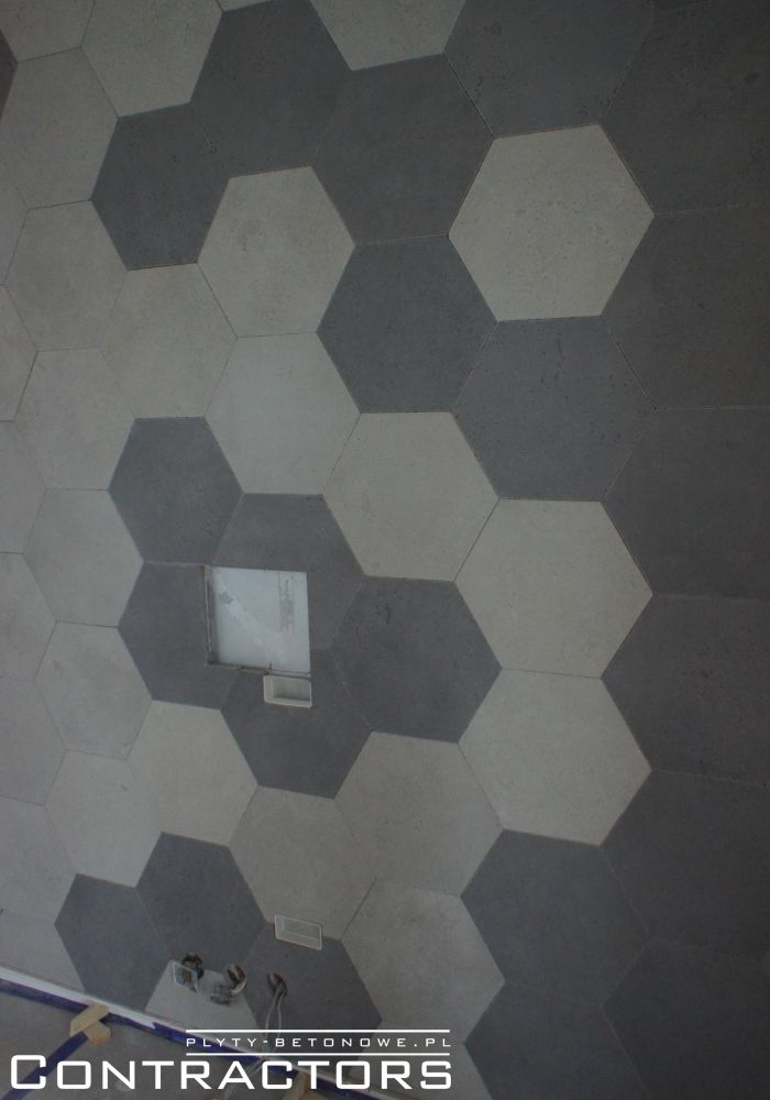 Płyty betonowe na ścianę i podłogę kszałt heksagonalny Kraków