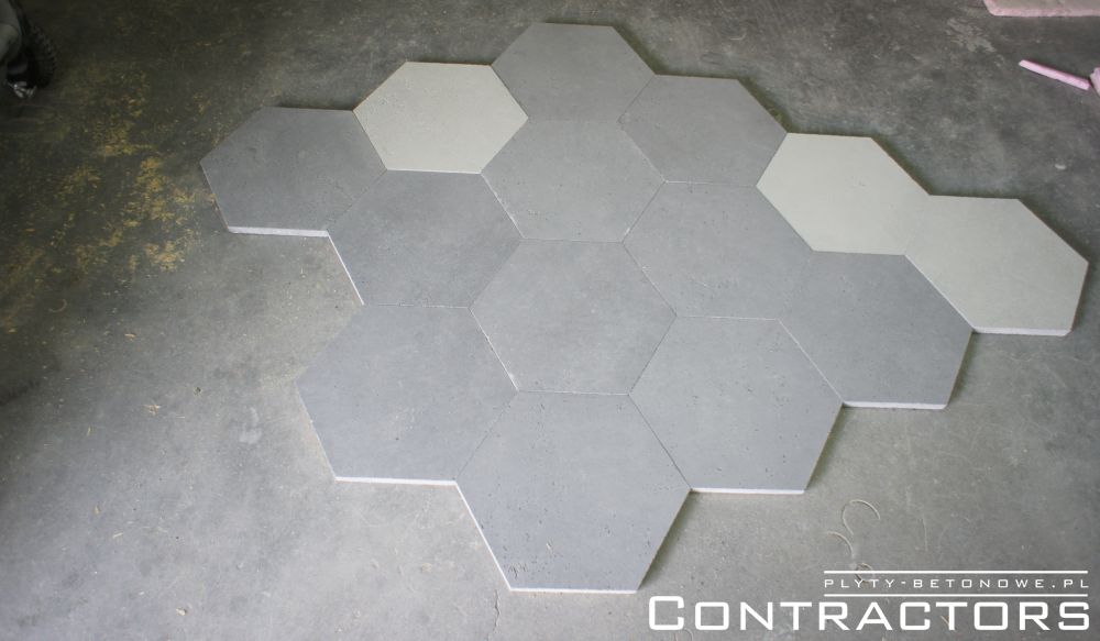 Heksagonalne płyty z betonu architektonicznego na podłogę i ściany