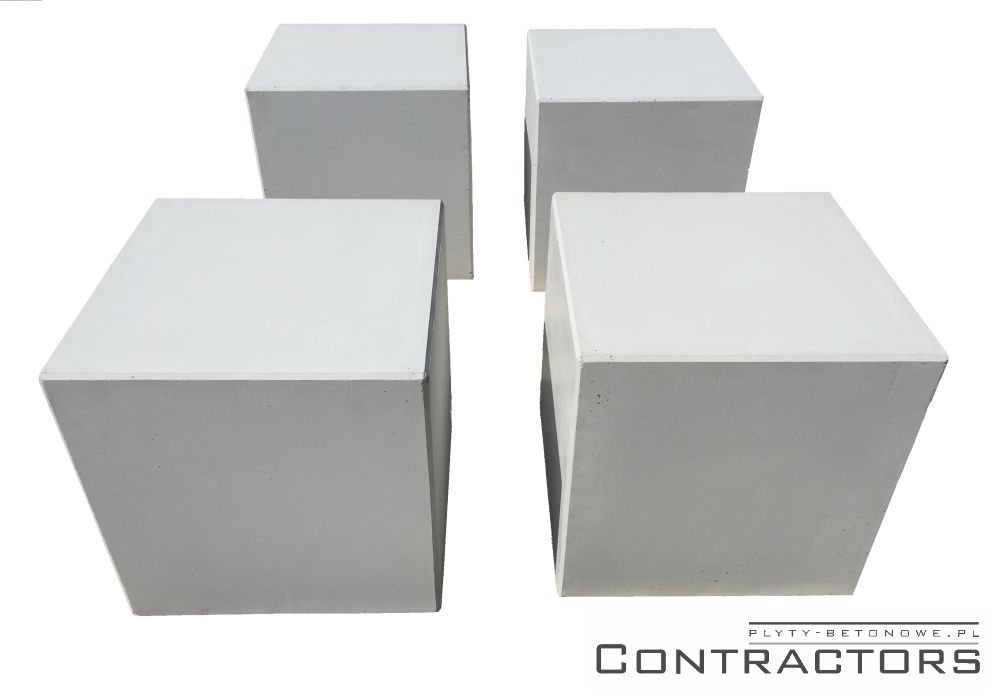 Siedzisko stolik betonowy 50x50cm wysokość 40cm beton bielony